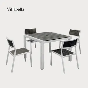 Muebles de jardín modernos de lujo, juego de mesa de comedor, muebles de restaurante comerciales, juego de mesa y silla para exteriores