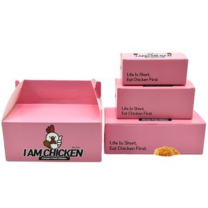थोक फास्ट फूड रेस्तरां बॉक्स दूर ले गुलाबी फ्राइड चिकन FC0 FC1 FC3 FC4 पैकेजिंग बॉक्स - Product Image 2