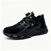 Chaussures de sécurité basses respirantes pour hommes, en daim avec embout en acier, pour le travail sur les chantiers de construction