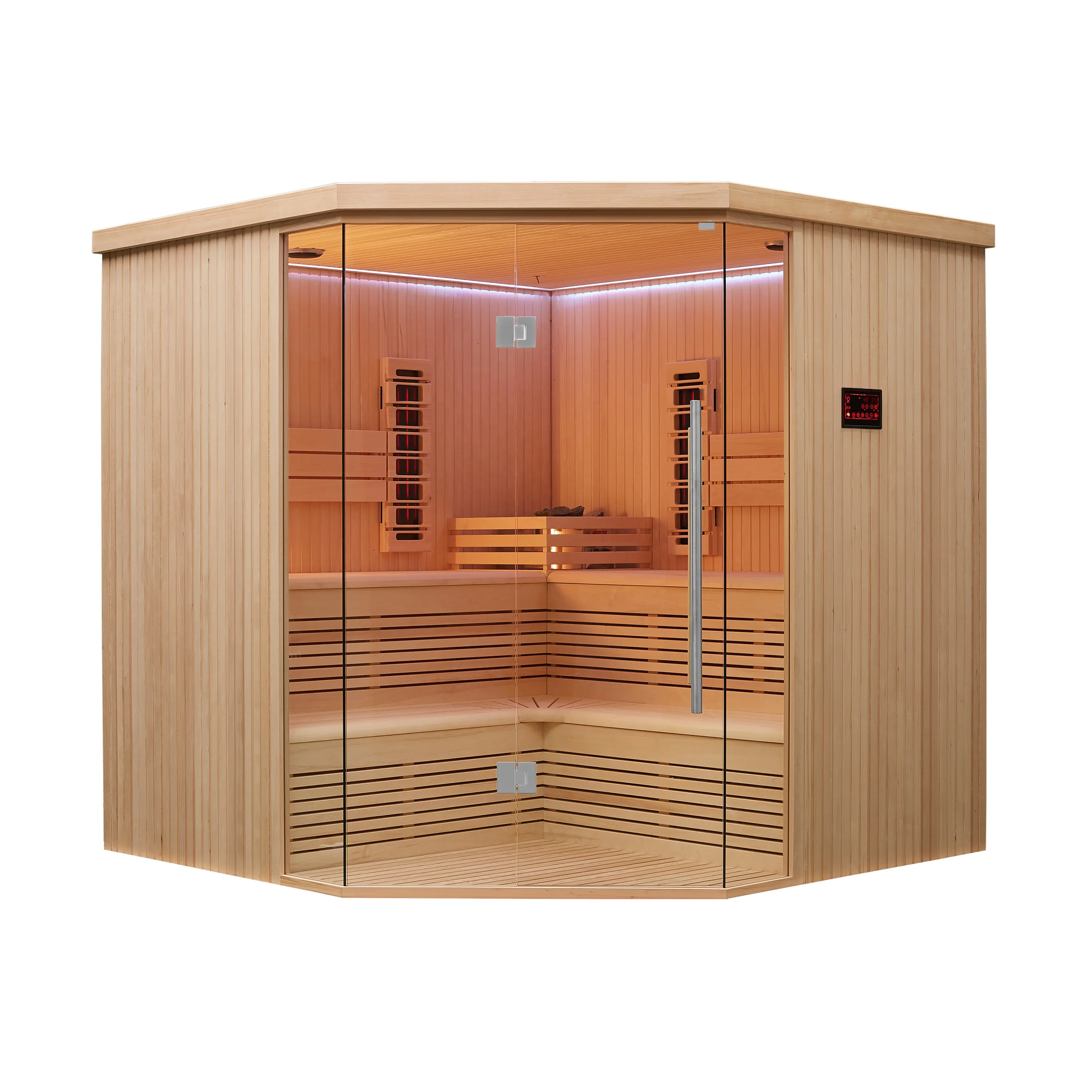 MEXDA Mewah Rumah Kayu Cedar 4-6 Orang Inframerah Sauna Indoor Sauna Kering Kamar WS-1813