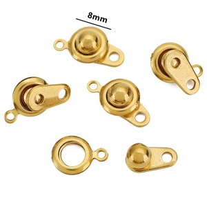 Cierre de presión redondo de acero inoxidable de 6 mm, 8 mm y 9 mm para la fabricación de pulseras, conector de joyería DIY, hebilla de extremo. - Product Image 3