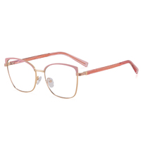 MS 81521 2024 nuevas mujeres TR90 + Metal lindo marco redondo óptico Anti-Luz Azul gafas moda personalizada