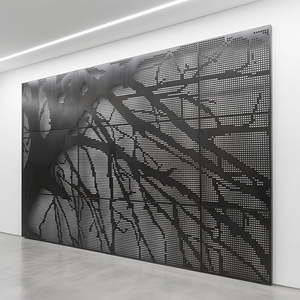 Panneaux de mur-rideau en aluminium à motifs décoratifs, revêtement poudré anti-corrosion pour l'extérieur des bâtiments - Product Image 1