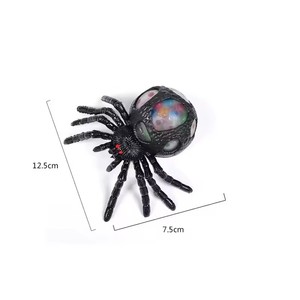 Jouet à presser araignée noire effrayante avec perles colorées à l'intérieur, gadget anti-stress parfait, idéal pour un cadeau d'Halloween - Product Image 4
