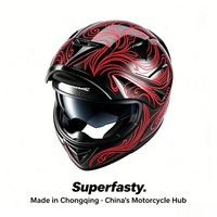 Casque de moto modulaire rabattable de haute qualité homologué ECE, motif flamme, double visière, casque de sécurité ABS pour la conduite sportive
