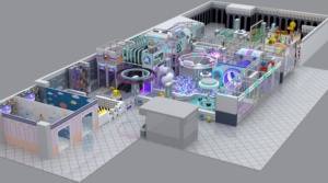 ผู้ผลิตจีน ผลิตอุปกรณ์สนามเด็กเล่นในร่มสไตล์สีสันสดใสธีมอวกาศ พร้อมสไลเดอร์และบ่อบอล สำหรับสวนสนุก - Product Image 4