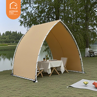Tente Safari Lodge Glamping Moderne et Luxe Personnalisée Forme de Voile en Polyester Imperméable-pour Hôtel Camping Resort ou Balcon