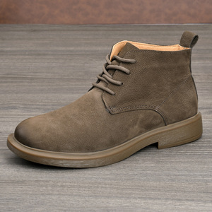 Botas de Tobillo para Hombre, Estilo Martin, Punta Redonda, Cuero Genuino, con Cordones, Transpirables, Zapatos Casuales de Otoño - Product Image 2