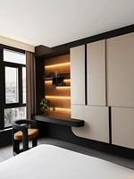 Bureau de rangement encastré moderne à LED, style européen, écologique, résistant à l'humidité, fixation murale, personnalisation complète pour villa et salle à manger