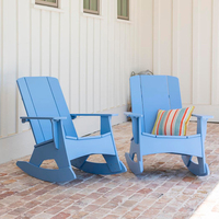 Moderner Adirondack-Stuhl im Freien für Patio Garden HDPE Moon Chair Feuerstelle für den Strand Verwenden Sie traditionelle Kunststoff-Holz-Schaukel bank