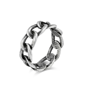 Venta caliente hombres joyería de moda 18K oro PVD chapado anillo de cadena de alta calidad Retro Cruz corona Taotie patrón anillo para Meny - Product Image 6