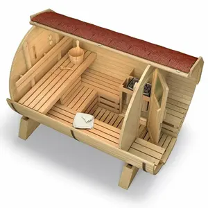 Cabine de Sauna à vapeur humide privée personnalisée, baril en bois extérieur, prix favorable