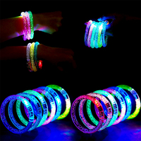 Bracelet à bulles plat à large bande LOGO personnalisé avec des fournitures de fête d'événement en gros de haute qualité Bracelets LED colorés