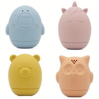 Melikey Jouets de baignoire non toxiques Jouet à bulles d'eau pour douche de bébé Jouets de bain en silicone pour enfants