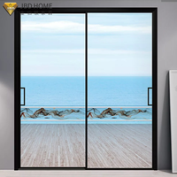 Portes coulissantes à cadre étroit résistantes aux ouragans, personnalisables, isolées, à double vitrage, certifiées CE, en aluminium, pour l'extérieur