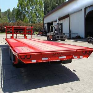 Semirremolque de contenedor de superficie plana Remolques de camión de 20 pies Portador de contenedores Remolque de superficie plana de 40 pies con bloqueo de contenedor - Product Image 3