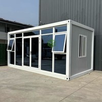 Maison conteneur modulaire à ossature acier, économe en énergie, avec panneaux sandwich respirants, couleurs et dimensions personnalisables pour villas et parcs