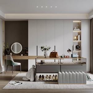 Bibliothèques rectangulaires personnalisables au design moderne et antique en bois massif à hauteur réglable en contreplaqué pour les chambres à coucher et le bureau à domicile - Product Image 5