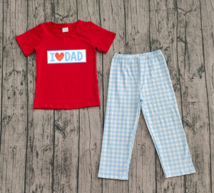 RTS J'aime Papa Broderie Enfants Garçons T-shirt Pantalon Long 2 Pièces Tenues Boutique En Gros Nouveaux Styles Vêtements Pour Enfants Pour Garçon - Product Image 3