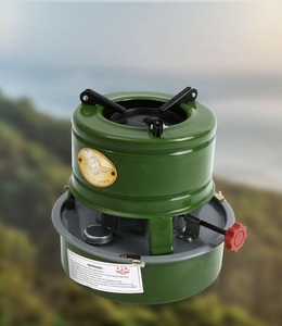 Réchaud <span class=keywords><strong>à</strong></span> kérosène en émail portable pour l'extérieur, réchaud de camping en émail pour pique-nique, réchaud <span class=keywords><strong>à</strong></span> bois, barbecue, chauffage avec 8 mèches - Product Image 3