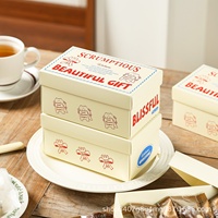 Boîte cadeau de bonbons Toffee avec nougat croustillant en forme de flocon de neige, idéal pour les collations, cadeaux de fin d'année, couvercle rectangulaire, à conserver à température ambiante