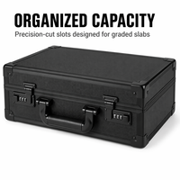 Boîte de rangement pour cartes à collectionner en aluminium avec double serrure à combinaison, boîte de transport robuste pour cartes classées, capacité de plus de 100 cartes PSA BGS