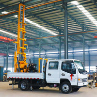 Foreuse hydraulique mobile montée sur camion, alimentée au diesel, modèle XYC-200A, pour forage de puits d'eau profonds de 300 m et exploration géotechnique
