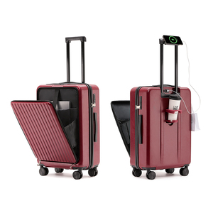 2024 nouvelle valise à roulettes multifonction étanche à l'eau avec port de charge usb valise avec porte-gobelet - Product Image 4