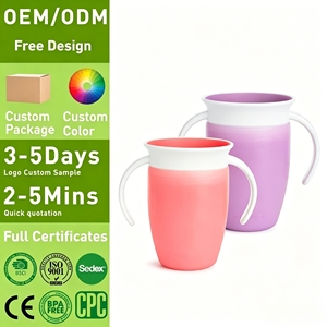 Customized New Silicone Baby Training Cup 360 <b>Trainer</b> Sippy Cup with Handles Spill Proof - Product Image 1