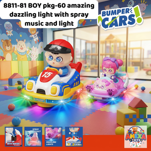 Coche de Choque Eléctrico con Pulverizador, Juguete de Karting con Batería Recargable por USB, Sonido y Luces, en Inglés, para Niños, Regalo de Cumpleaños - Product Image 1