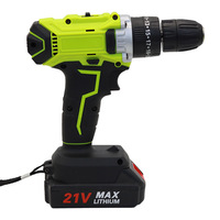 Taladro Inalámbrico de 21V con 2 Baterías, Kit de Herramientas Eléctricas con Estuche de Plástico para Taller y Construcción