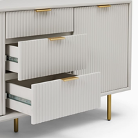 Accueil Meubles de salon Buffet de rangement moderne en bois naturel à 3 tiroirs Buffet armoire