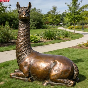 YOUFINE Escultura <span class=keywords><strong>de</strong></span> Llama Grande <span class=keywords><strong>de</strong></span> Bronce, Arte Realista <span class=keywords><strong>de</strong></span> Vida Silvestre para Jardín o <span class=keywords><strong>Parque</strong></span> Público - Product Image 2