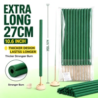 Bâtonnets d'encens aromatiques en bois de santal épaissi, 27 cm de long, écologiques et durables pour le yoga et la méditation, parfum citronnelle