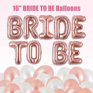 Ensemble de décorations de fête pour enterrement de vie de jeune fille en or rose comprenant un voile de ceinture de mariée confettis ballons bannière rideau à franges - Product Image 4