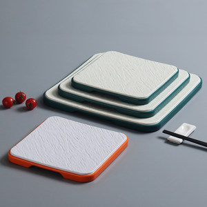 Square Melamine <b>Plate</b> Imitation Porcelain Hotel Dining <b>Plate</b> Solid Color Commercial Use Flat Dish Set - Product Image 1