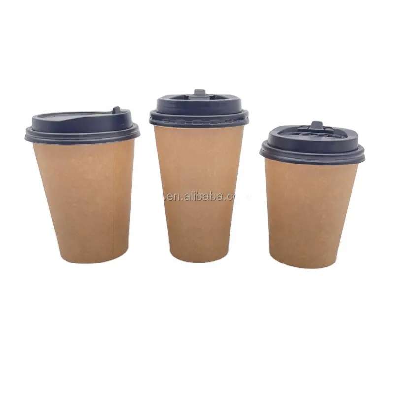 蓋付きロゴデザイン紙コップ/使い捨て紙コーヒーカップをカスタマイズ