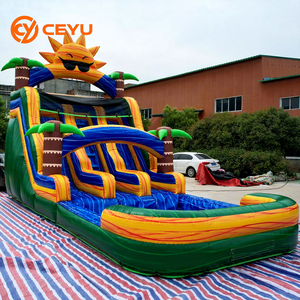 Ceyu - Grande vente - <span class=keywords><strong>Parc</strong></span> d'attractions gonflable géant pour enfants <span class=keywords><strong>avec</strong></span> toboggan <span class=keywords><strong>aquatique</strong></span> tropical à double piste et aire de jeux <span class=keywords><strong>avec</strong></span> piscine - Product Image 1