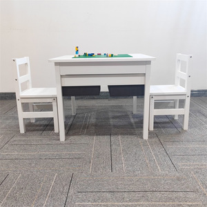 <span class=keywords><strong>Table</strong></span> <span class=keywords><strong>de</strong></span> jeu en bois 2-en-1 Ensemble <span class=keywords><strong>de</strong></span> 2 chaises pour enfants Tables <span class=keywords><strong>de</strong></span> construction en blocs Briques compatibles Tiroirs <span class=keywords><strong>de</strong></span> rangement inclus Jouets éducatifs en bois - Product Image 6