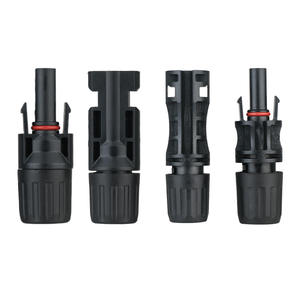 YMC4 MC4 Photovoltaic Connectors 30A 1500V IP68 PC Material Male Female Round <b>Black</b> For Solar Panels - Product Image 1