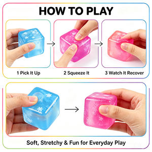 Jouets Squishy en Plastique de Haute Qualité, Jouets Squishy en Maltose, Jouets Squishy en Sucre, Jouets Squishy en Forme de Cube, Jouets Squishy en Forme de Glaçon, Glaçons Squishy, Jouets Squishy en Caoutchouc - Product Image 2