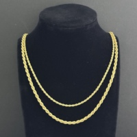 Vente flash - Collier ras de cou en argent sterling 925, chaîne torsadée à coupe diamant, plaqué or 18 carats de haute qualité, cadeaux unisexes hip-hop