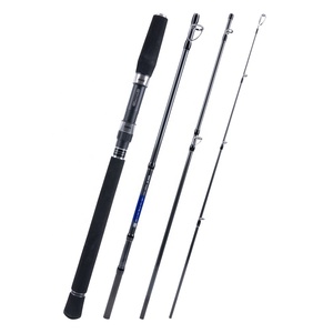 Canne à pêche spinning de voyage 4 sections, <span class=keywords><strong>action</strong></span> MH, avec guides en céramique, canne de niveau aventure, adaptée à la pêche au bar. - Product Image 1