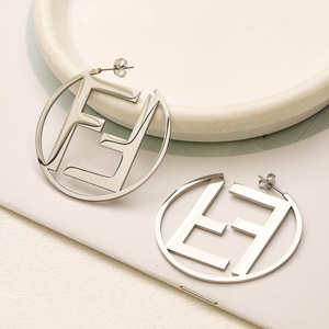 Fashion Designer Hoop Earrings Luxury 18K Gold Plated <strong>Stainless</strong> <strong>Steel</strong> Popular Brand Letter Earrings <strong>Jewelry</strong> Women Wholesale - Product Image 6