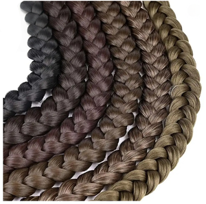 Extensiones de cabello de cola de caballo de 30 pulgadas de largo, banda de goma sintética <span class=keywords><strong>con</strong></span> cola de caballo trenzada, <span class=keywords><strong>trenzas</strong></span> naturales para mujer - Product Image 6