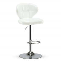 Tabouret de bar moderne en cuir ciré pour usage commercial, meubles de cuisine avec base chromée