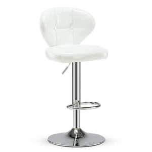 Tabouret de <span class=keywords><strong>bar</strong></span> moderne en cuir ciré pour usage commercial, meubles de cuisine avec base chromée - Product Image 3