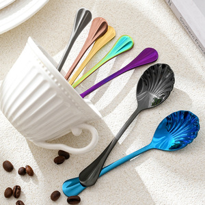 Hiện Đại Sang Trọng Sáng Tạo Kim Loại Vỏ Thép Không Gỉ Hình Dạng Trà Muỗng Thân Thiện Với Môi Máy Rửa Chén An Toàn Cho Món Tráng Miệng Cà Phê Kem - Product Image 2