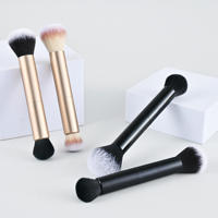Pinceaux de maquillage professionnels à double extrémité pour le visage, pour estomper le fond de teint liquide, le correcteur, le blush, ensemble de pinceaux de maquillage vegan pour le fond de teint