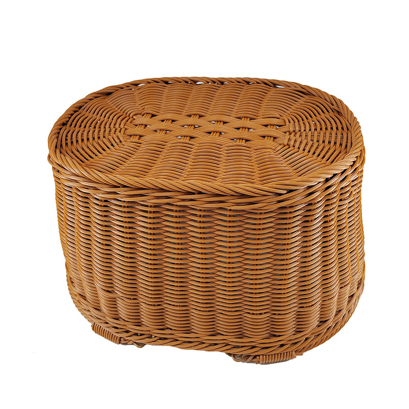 Panier Tissé Plastique Avec Poignée - Osier Synthétique Fait Main, Idéal Courses, Pique-nique, Rangement Fruits/fleurs (tailles S/M)